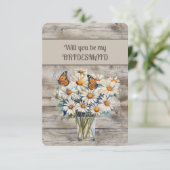 Witte Madeliefjes en Monarchvlinders Westers (Staand voorkant)