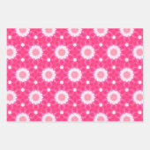 Witte madeliefjes en sterren over roze achtergrond inpakpapier vel (Voorkant 3)