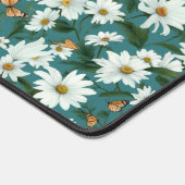 Witte madeliefjes en vlinders bureaumat (Hoek)