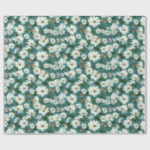 Witte madeliefjes en vlinders cadeaupapier (Vlak)