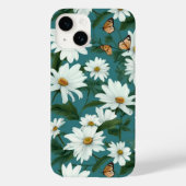 Witte madeliefjes en vlinders Case-Mate iPhone case (Achterkant)