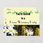 Witte Madeliefjes House Warming Feest Kaart (Voorkant / Achterkant)