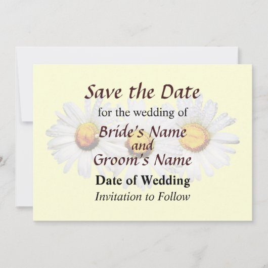 Witte Madeliefjes in de Regen Save the Date (Voorkant)