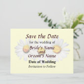 Witte Madeliefjes in de Regen Save the Date (Staand voorkant)