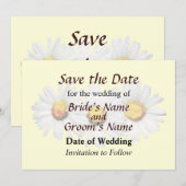 Witte Madeliefjes in de Regen Save the Date (Voorkant / Achterkant)