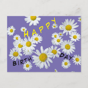 Witte Madeliefjes Klant. Kleur Gelukkig Verjaardag Briefkaart