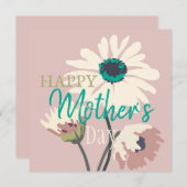 Witte Madeliefjes Moderne Bloemen Bloei Moederdag Feestdagenkaart (Voorkant / Achterkant)