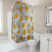 Witte madeliefjes: mooie bloemige achtergrond douchegordijn (In situ)