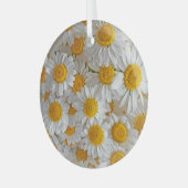 Witte madeliefjes: mooie bloemige achtergrond glas ornament (Voorkant links)