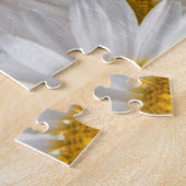 Witte madeliefjes: mooie bloemige achtergrond legpuzzel (Zijkant)