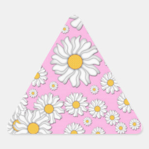 Witte Madeliefjes op Bleekroze Achtergrond Sticker