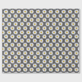 Witte Madeliefjes Op Gingham Cadeaupapier (Vlak)