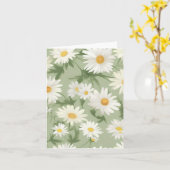 Witte madeliefjes op groen kaart (Gele Bloem)