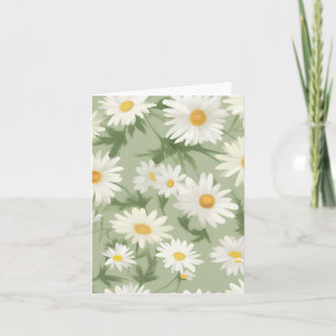 Witte madeliefjes op groen kaart
