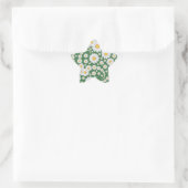 Witte Madeliefjes op Groene Achtergrond Ster Sticker (Tas)