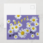 Witte madeliefjes op maat gemaakte Happy Birthday Briefkaart (Voorkant / Achterkant)