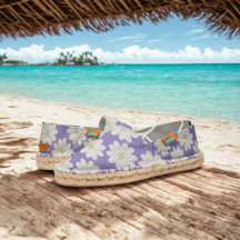 Witte madeliefjes op Paarse bloemenvrouwen Espadri