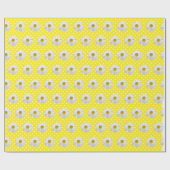 Witte madeliefjes op Polka Dot Cadeaupapier (Vlak)
