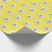 Witte madeliefjes op Polka Dot Cadeaupapier (Hoek)