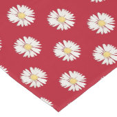 Witte Madeliefjes Op Rood Medium Tafelloper (Hoek)