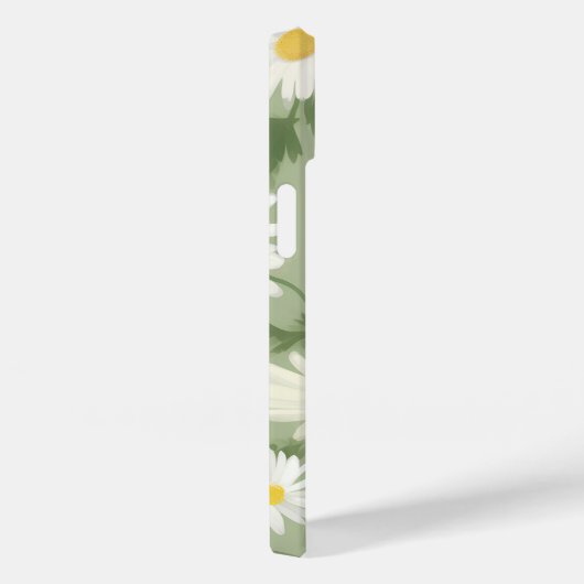 Witte madeliefjes op salie groen Case-Mate iPhone case (Achterkant / Rechts)