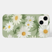 Witte madeliefjes op salie groen Case-Mate iPhone case (Achterkant (horizontaal))
