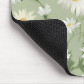 Witte madeliefjes op salie groen muismat (Hoek)