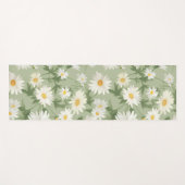 Witte Madeliefjes Op Saliegroen Yogamat (Voorkant (horizontaal))