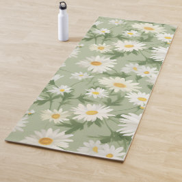 Witte Madeliefjes Op Saliegroen Yogamat