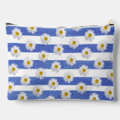 Witte madeliefjes op Waterverf blauwe strepen Etui (Achterkant)