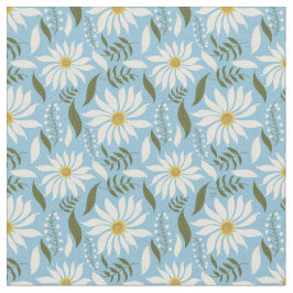 Witte Madeliefjes Pastel Bloemmotief Stof
