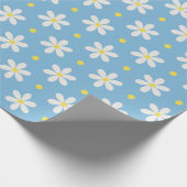 Witte Madeliefjes Patroon Aangepaste Achtergrond Cadeaupapier (Hoek)