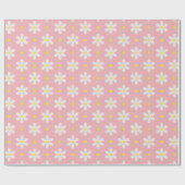 Witte Madeliefjes Patroon Aangepaste Achtergrond Cadeaupapier (Vlak)