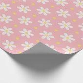 Witte Madeliefjes Patroon Aangepaste Achtergrond Cadeaupapier (Hoek)