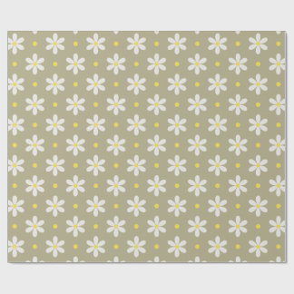 Witte Madeliefjes Patroon Aangepaste Achtergrond Cadeaupapier