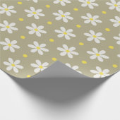 Witte Madeliefjes Patroon Aangepaste Achtergrond Cadeaupapier (Hoek)