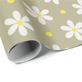 Witte Madeliefjes Patroon Aangepaste Achtergrond Cadeaupapier (Rol Hoek)