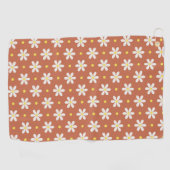 Witte Madeliefjes Patroon Aangepaste Achtergrond Golfhanddoek (Horizontaal)
