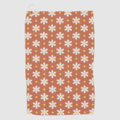 Witte Madeliefjes Patroon Aangepaste Achtergrond Golfhanddoek (Voorkant)