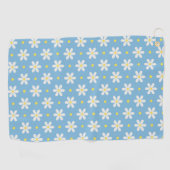 Witte Madeliefjes Patroon Aangepaste Achtergrond Golfhanddoek (Horizontaal)