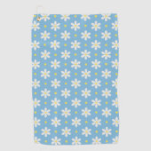 Witte Madeliefjes Patroon Aangepaste Achtergrond Golfhanddoek (Voorkant)