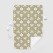Witte Madeliefjes Patroon Aangepaste Achtergrond Golfhanddoek (Insitu)