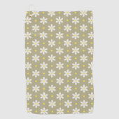 Witte Madeliefjes Patroon Aangepaste Achtergrond Golfhanddoek (Voorkant)