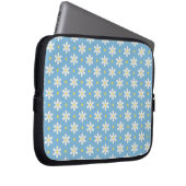 Witte Madeliefjes Patroon Aangepaste Achtergrond Laptop Sleeve (Voorkant Rechts)