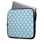 Witte Madeliefjes Patroon Aangepaste Achtergrond Laptop Sleeve (Voorkant Links)