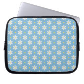 Witte Madeliefjes Patroon Aangepaste Achtergrond Laptop Sleeve (Voorkant)