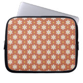 Witte Madeliefjes Patroon Aangepaste Achtergrond Laptop Sleeve (Voorkant)