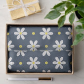 Witte Madeliefjes Patroon Aangepaste Achtergrond Tissuepapier (Geschenk)