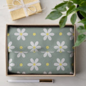 Witte Madeliefjes Patroon Aangepaste Achtergrond Tissuepapier (Geschenk)