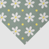 Witte Madeliefjes Patroon Aangepaste Achtergrond Tissuepapier (Detail)